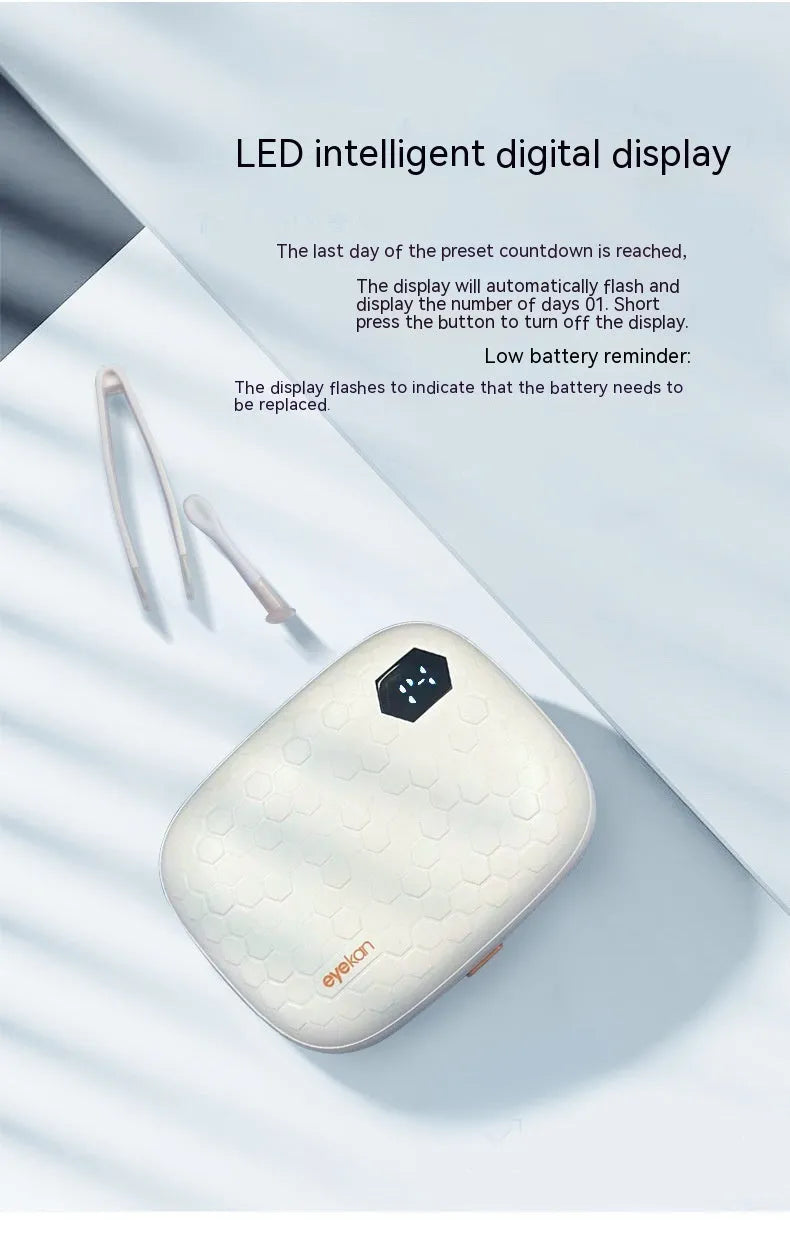 Automatic ultrasonic contact lens cleaner machine in plastic housing measuring 85x65x30mm