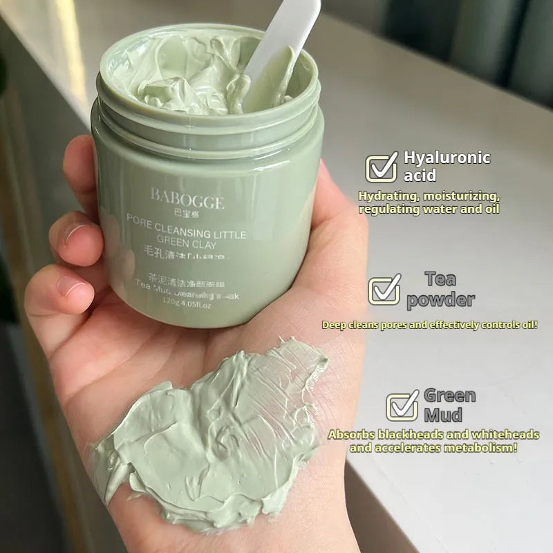Tea Mud Cleansing Facial Mask clay mask pot with 120g net content for deep cleansing