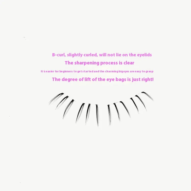 Kitten's Paw Lower Eyelashes with 12 row segmented design and pointed tail style