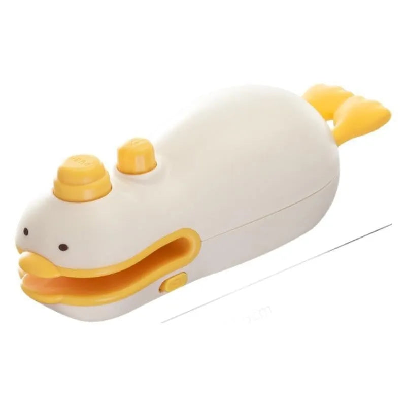 Yellow duck animal jacquard rechargeable sealing machine with USB charging cable