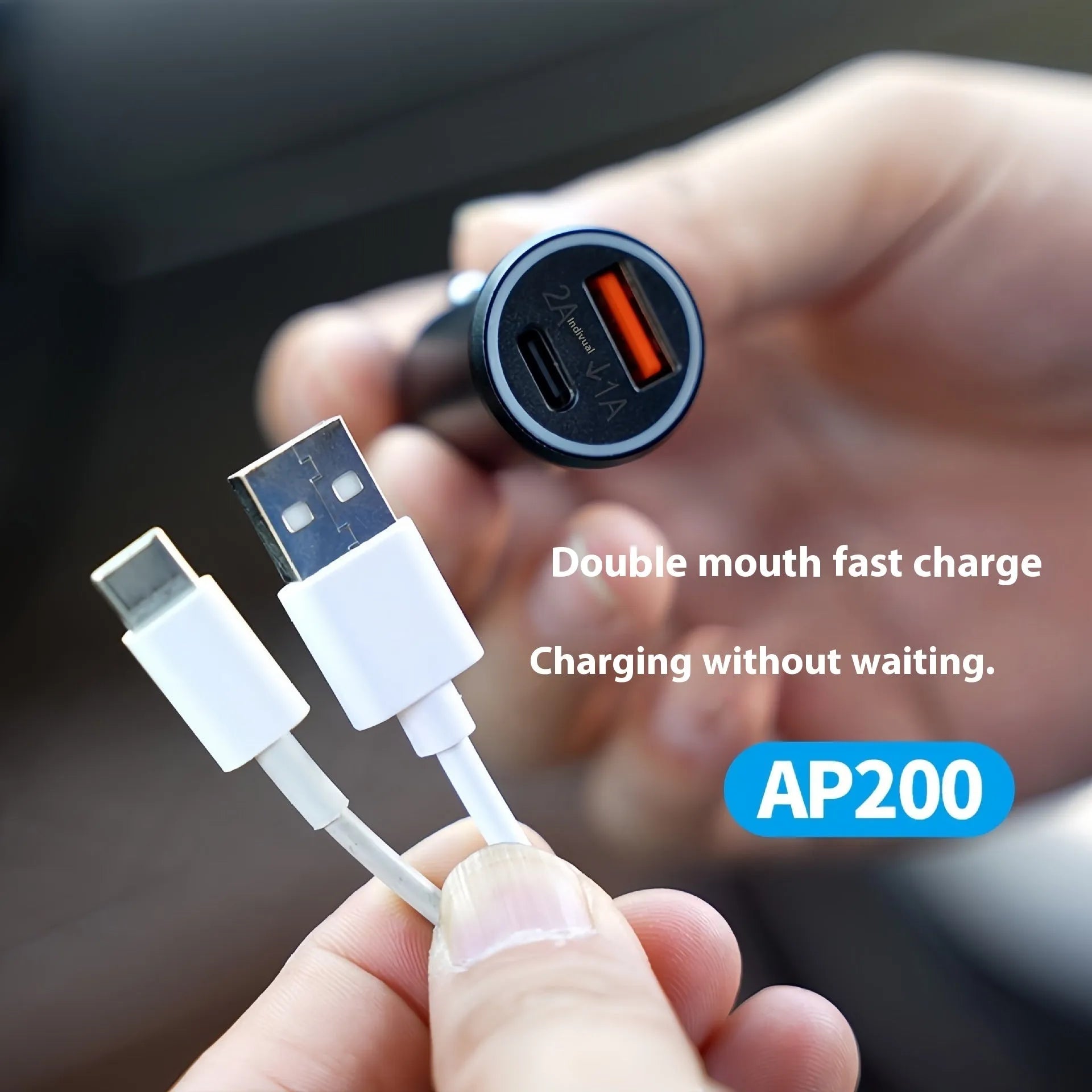 Black car charger GPS vehicle locator made from ABS plastic on a white background.