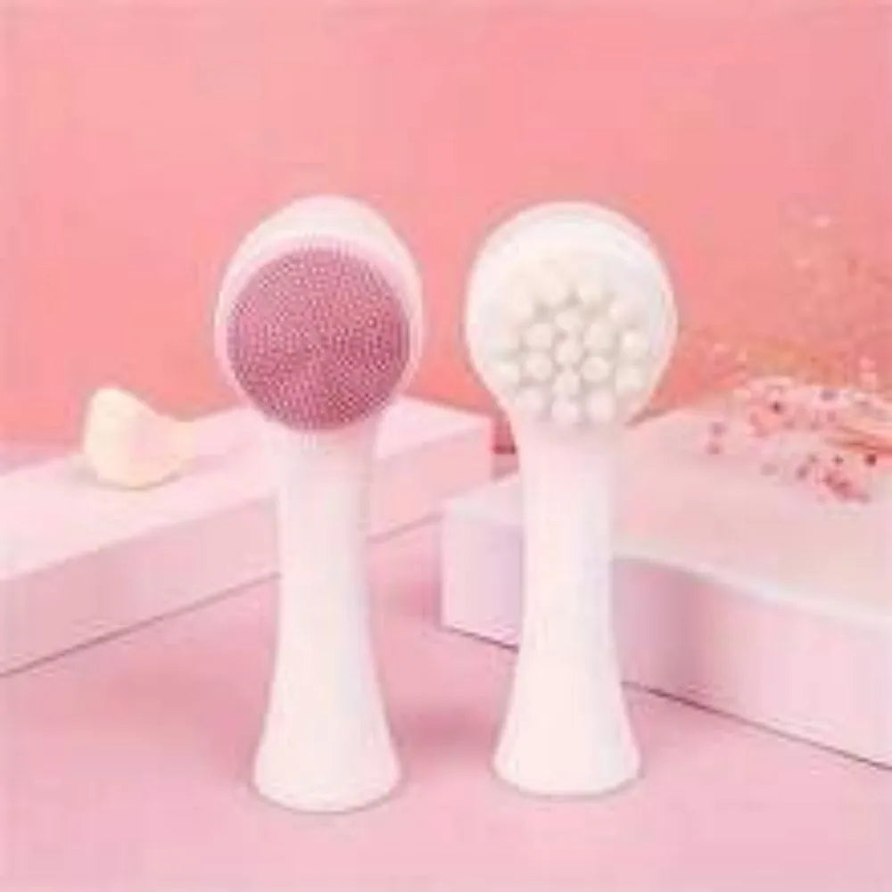 Blue and pink pet paw brush with nylon bristles for dog and cat grooming, measuring 13.5cm long