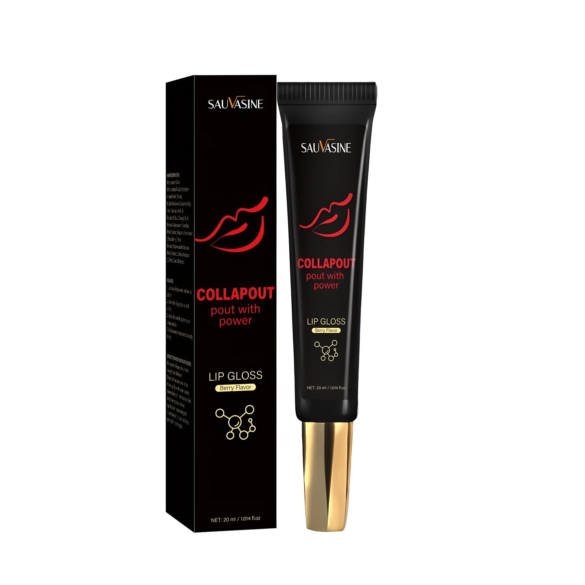 Gloss lip balm 20ml tube with coconut oil and vitamin E for clear moisturising lip care