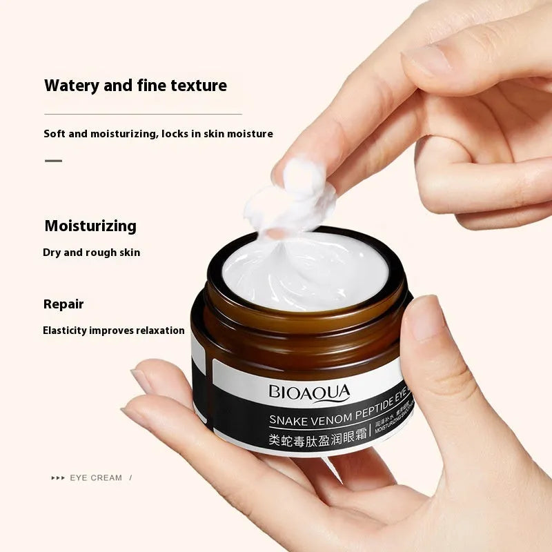 30g jar of peptide firming eye cream for women, targeting dark circles and fine lines.