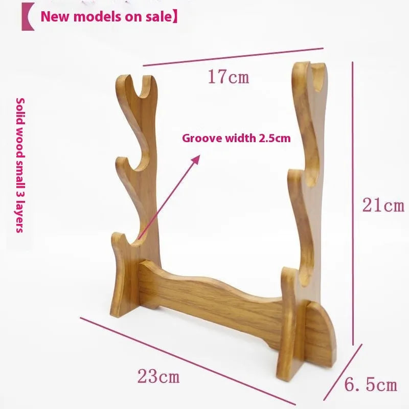 Chinese style handmade wooden wall bracket shelf with multiple display layers
