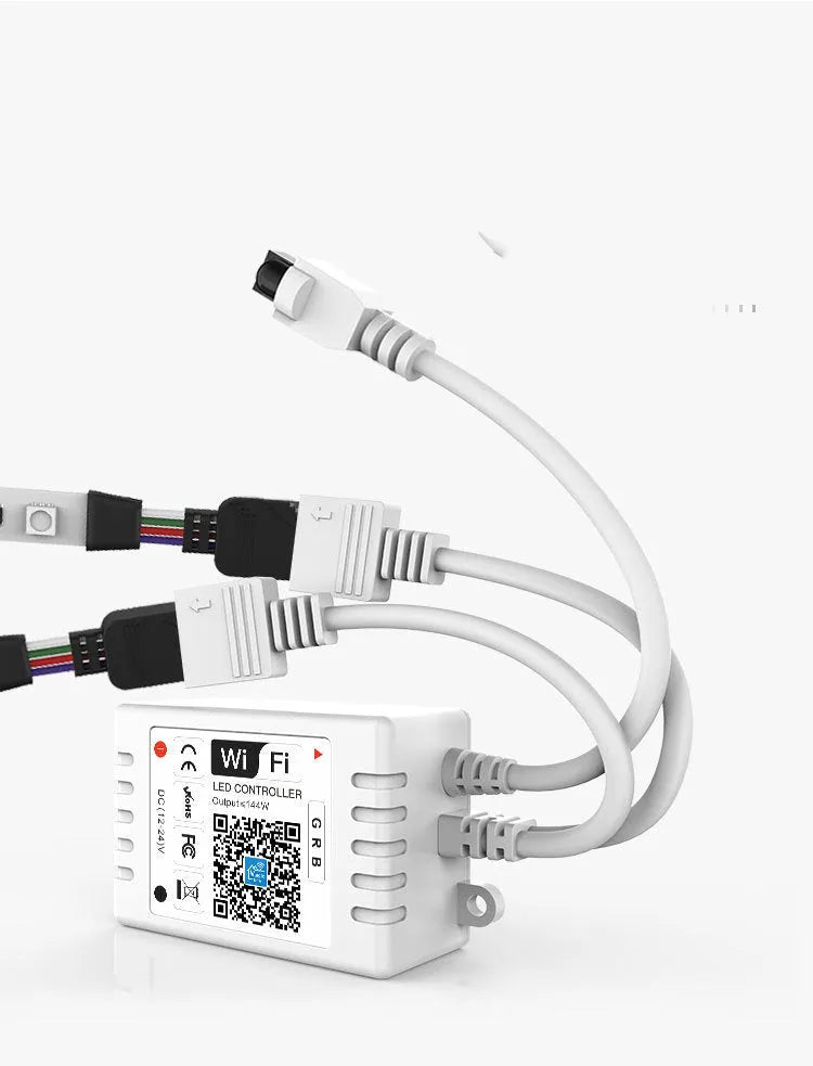WiFi RGB LED light strip with 2835 and 5050 chips, 24-key controller, for TV backlight