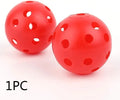 Multi-colour golf practice balls in red, orange, blue, green, white and yellow with net packaging