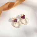 Geometric clip-on tassel earrings in a literary retro style made from brass and stainless steel.