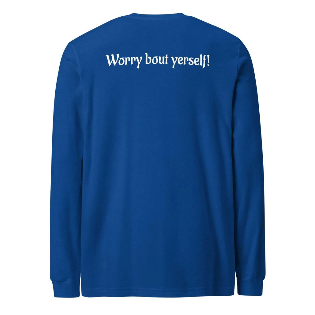Men's loose blue polyester sweater with printed letter patterns and round neck in Japanese Korean casual style