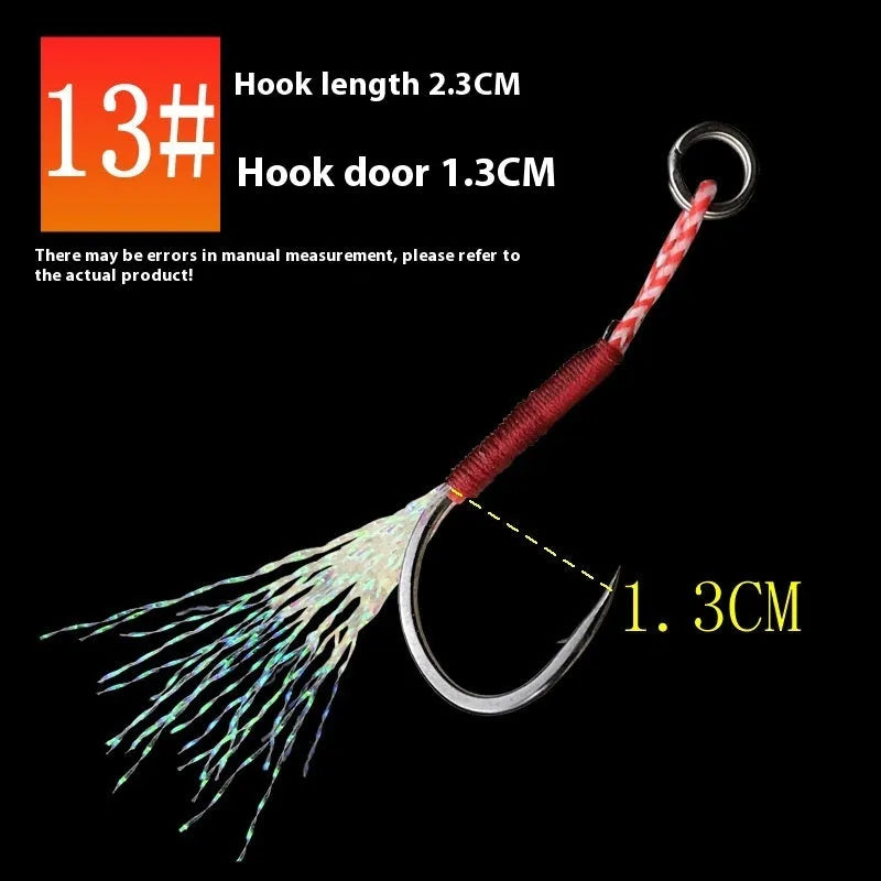 Bright wire iron plate single fishing hook in sizes No. 9 to No. 14 for boat and sea fishing.