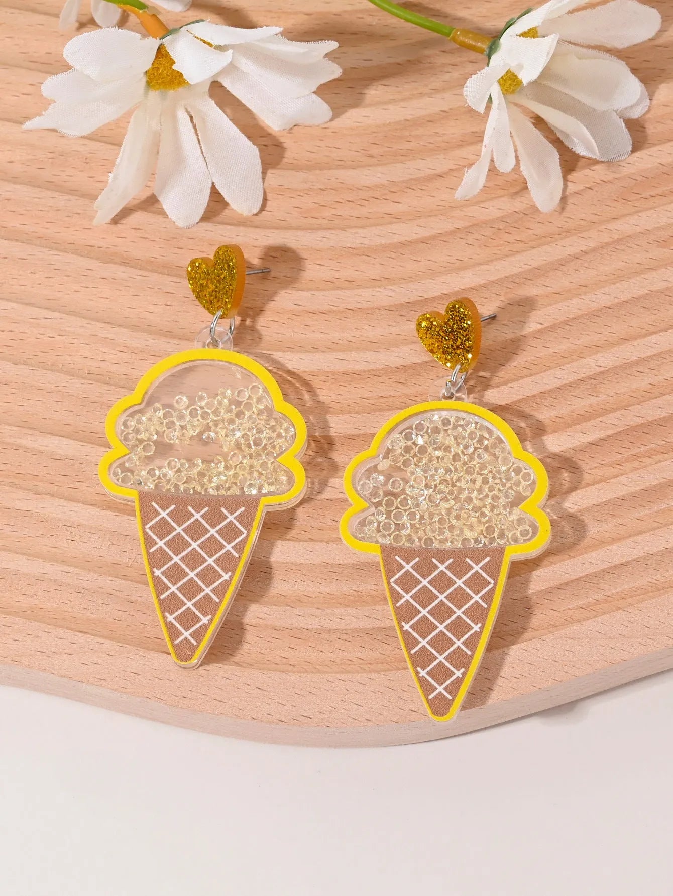 Acrylic fruit earrings for women showing cherry, strawberry, watermelon, pineapple designs