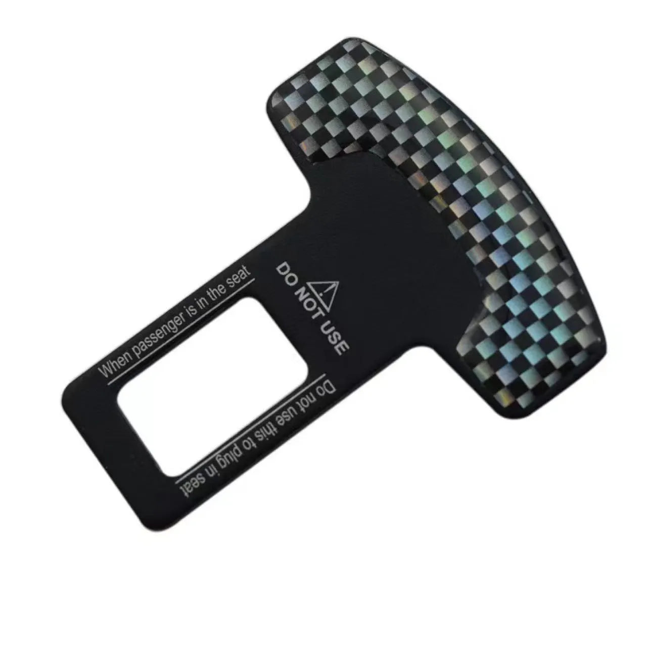 Aluminium alloy bottle opener keychain with 2.1cm pick head tool and lock tongue buckle in frosted carbon fibre finish