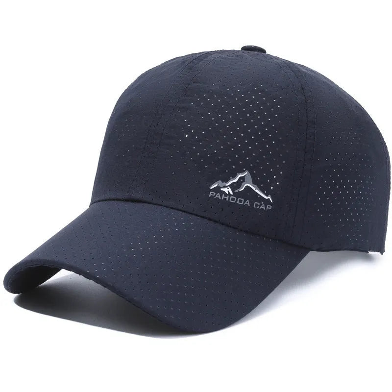 Korean-style adjustable baseball cap in polyester fabric for summer sun protection, shown in a selected colour