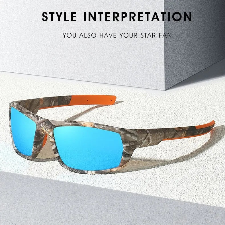 Riding sports sunglasses with TAC polarised lens and PC frame in black grey colour