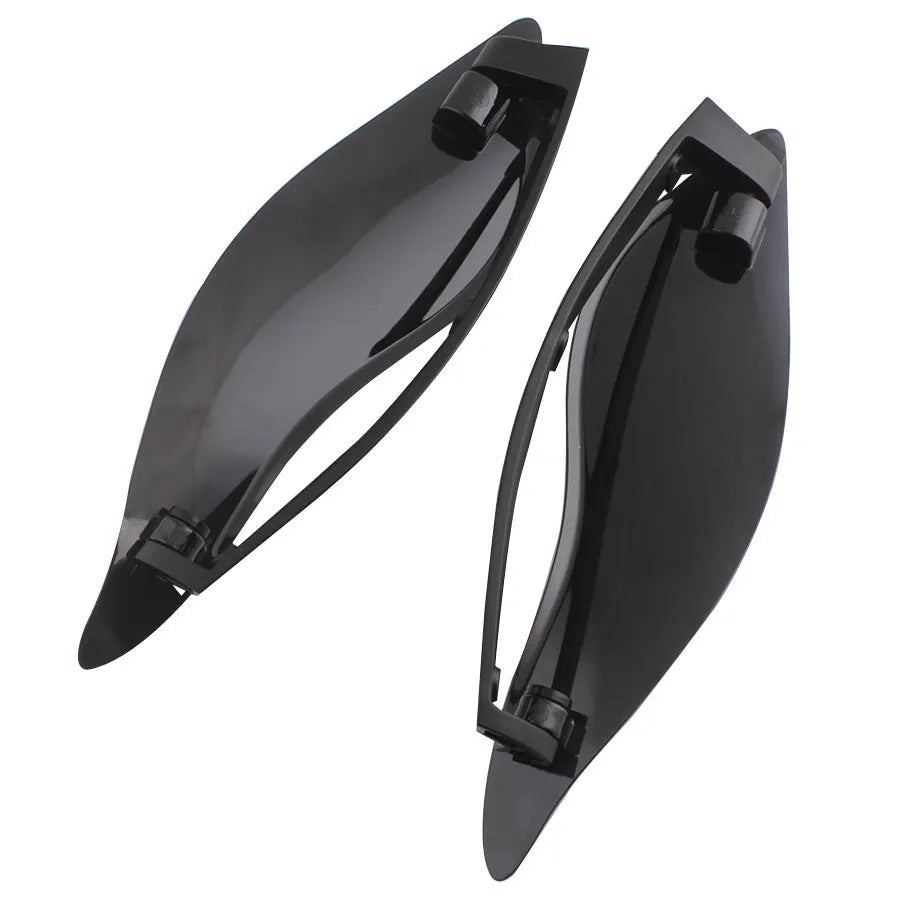 Pair of smoked ABS plastic windshield side wing extensions for Harley Davidson Glide motorcycles