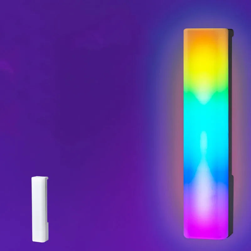 3D RGB tabletop ambiance lamp with voice-activated rhythm lights in black or white shell.