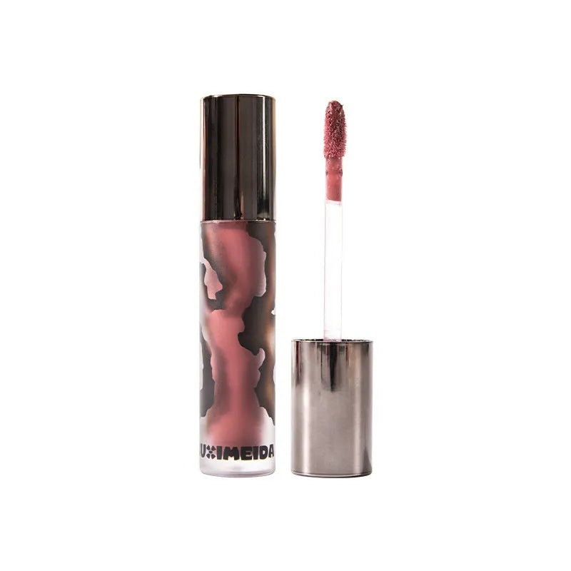Lava Secret Matte Lip Mud Lipstick in five shades: orange brown coffee, cool grey, cinnamon coffee, jujube red, and smoked purple.