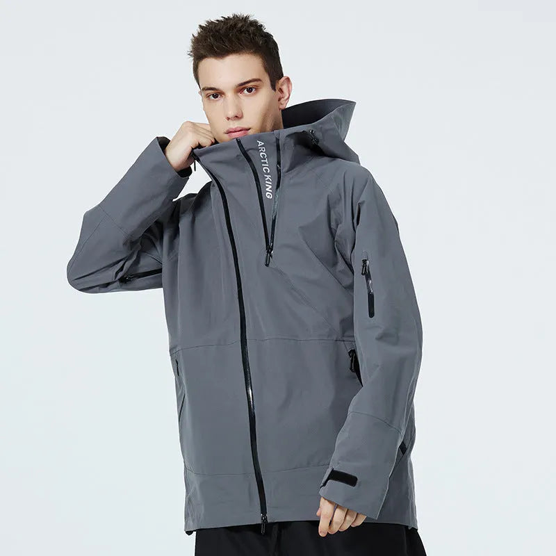 Unisex ski suit in yellow, black, or grey with windproof waterproof construction for snow sports
