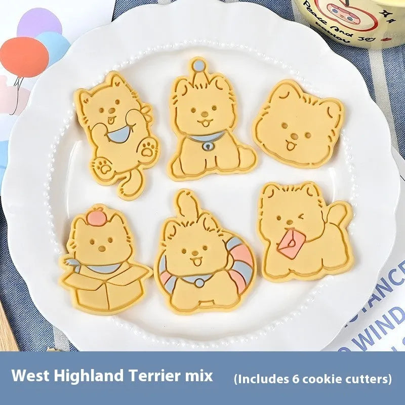 Plastic 3D cartoon puppy head biscuit mold for shaping dog themed cookies and soft candy