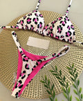 Women's printed bikini swimsuit with cotton-lined briefs in European and American pattern style