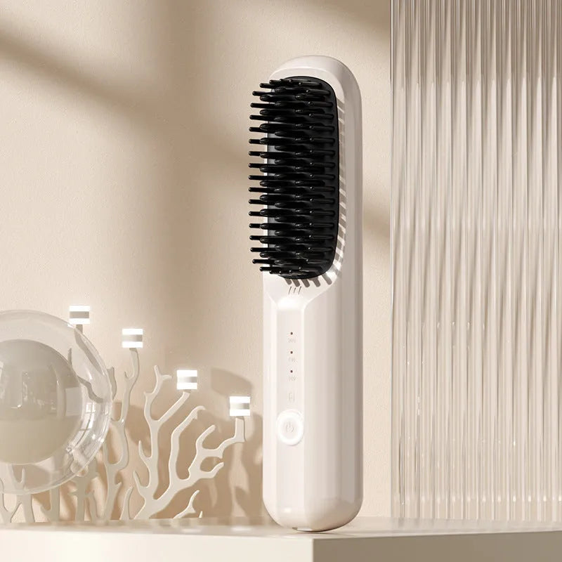 Anion wireless straight comb in beige, pink, purple, and black colour options