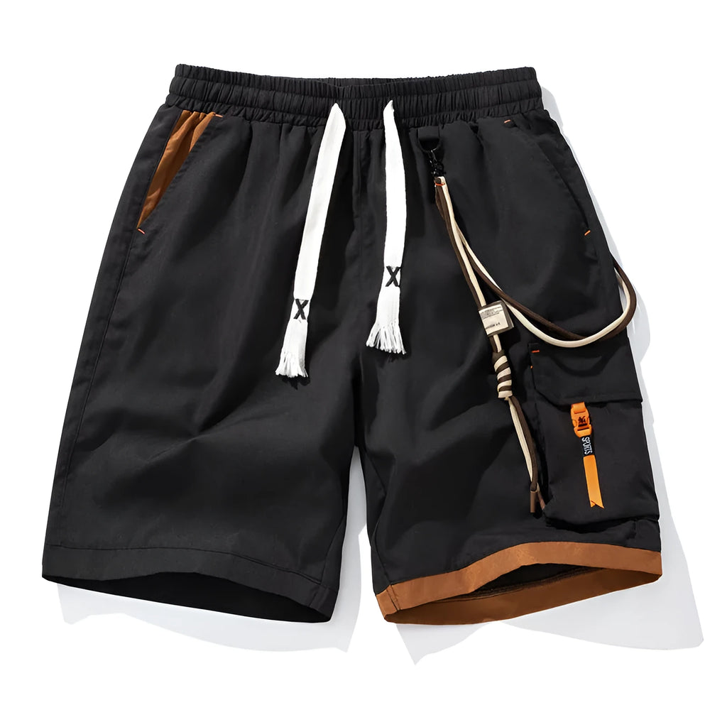 Men's loose-fitting plus size shorts in bamboo fabric, shown in coffee colour.