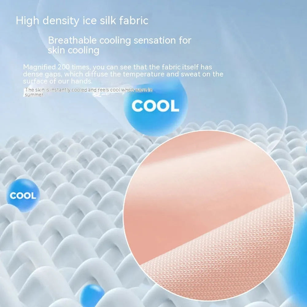 Women's ice silk sunscreen gloves with UPF50+ protection in multiple colour options