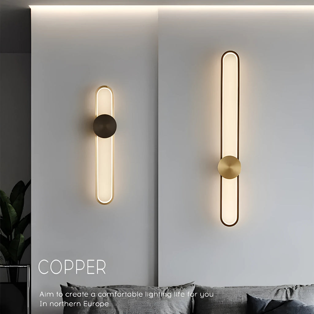 Modern minimalist circular wall lamp with 60cm iron shade and LED lighting