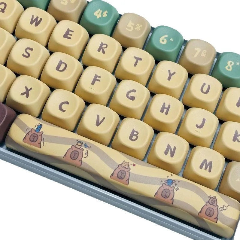 Capabala mechanical keyboard keycap set with colourful MOA anime design on 130 ABS keycaps