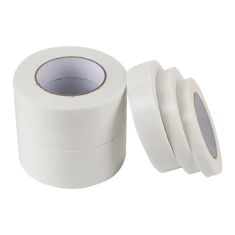 Foam double-sided adhesive sponge tape roll showing 3mm thickness with measurement display
