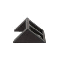 Black plastic pistol stand gun holder measuring 10.85cm x 7.6cm for displaying replica firearms