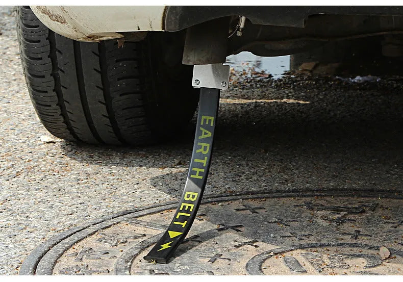 Black car electrostatic belt with 370mm copper wire grounding chain for vehicle static discharge
