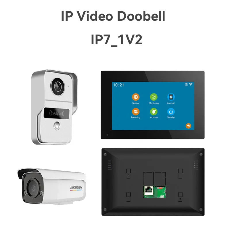 10-inch wireless video intercom doorbell system with colour HD camera and Ethernet connection