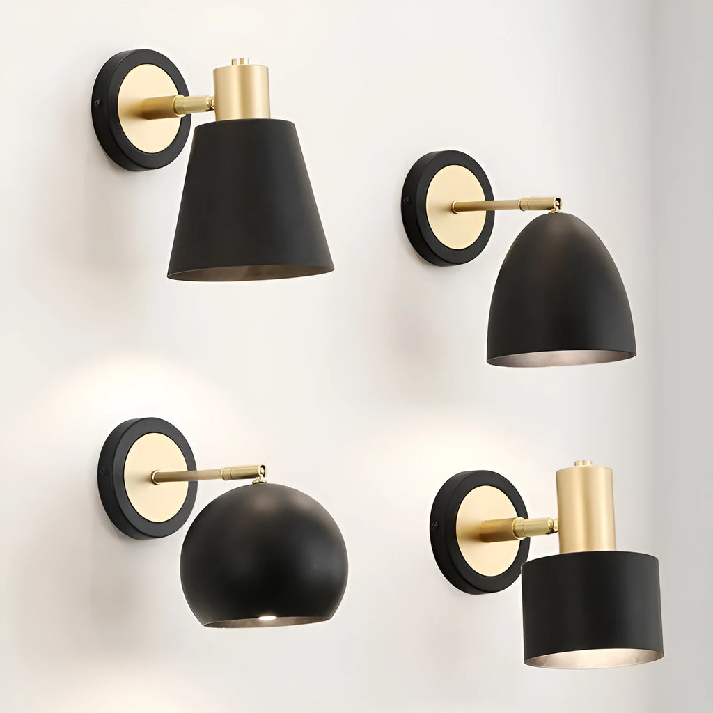 Iron Nordic wall lamp in one of four style variations for bedroom or living room