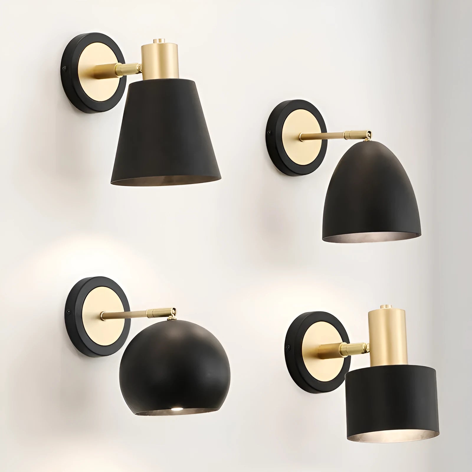 Iron Nordic wall lamp in one of four style variations for bedroom or living room