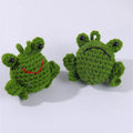 Handmade woven frog car pendant in plush fabric with green, orange and grass green colour options