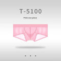 Men's seamless ice silk underwear in chocolate colour showing low waist design and ultra-thin fabric texture