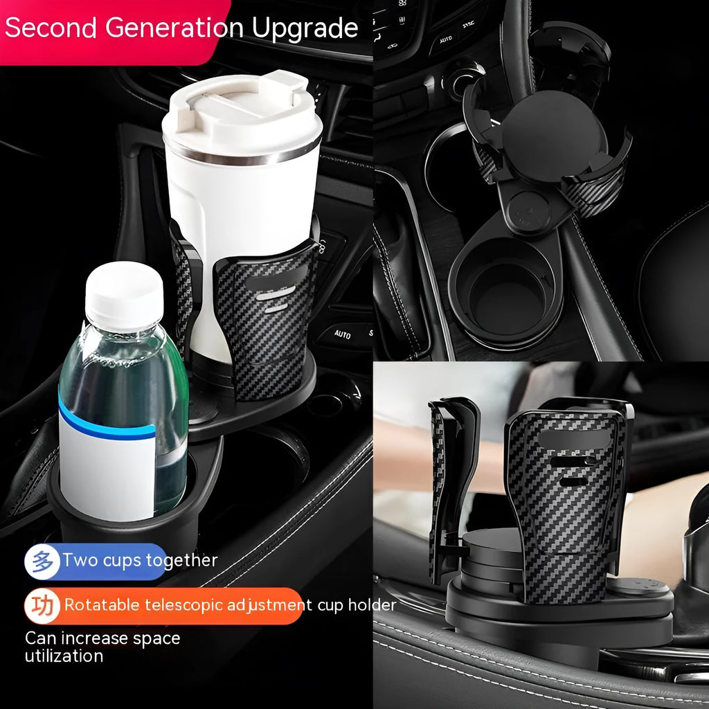 Carbon fibre matte black car cup holder modification kit for vehicle centre console replacement