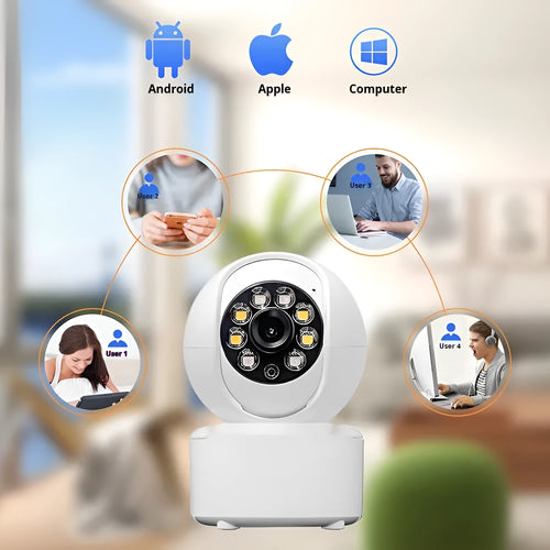 1080p HD indoor security camera with ceiling mount bracket and panorama viewing capability