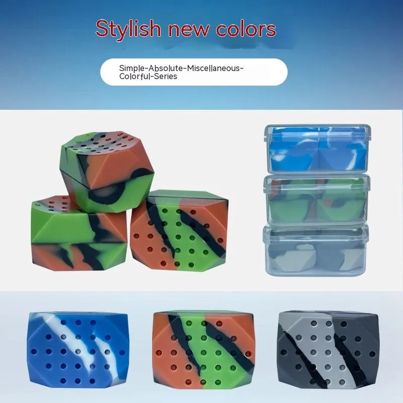 Two camouflage design silicone facial muscle fitness balls for masseter exercise in transparent packaging