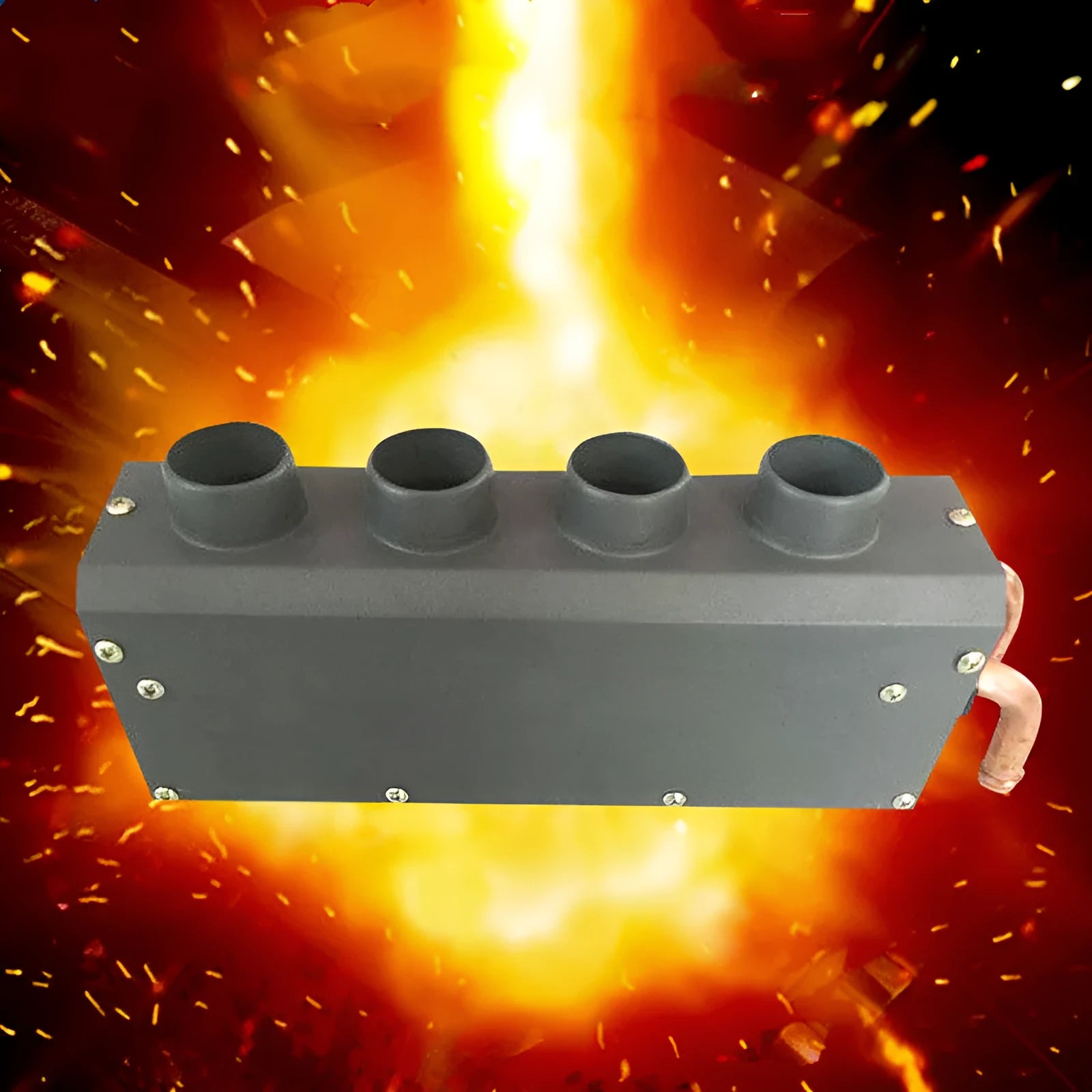 Metal car heater with four-hole copper pipe for 12V/24V vehicles