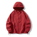 Lightweight loose fit outdoor sports jacket in nylon fabric available in multiple colours including pink, navy blue, and wine red