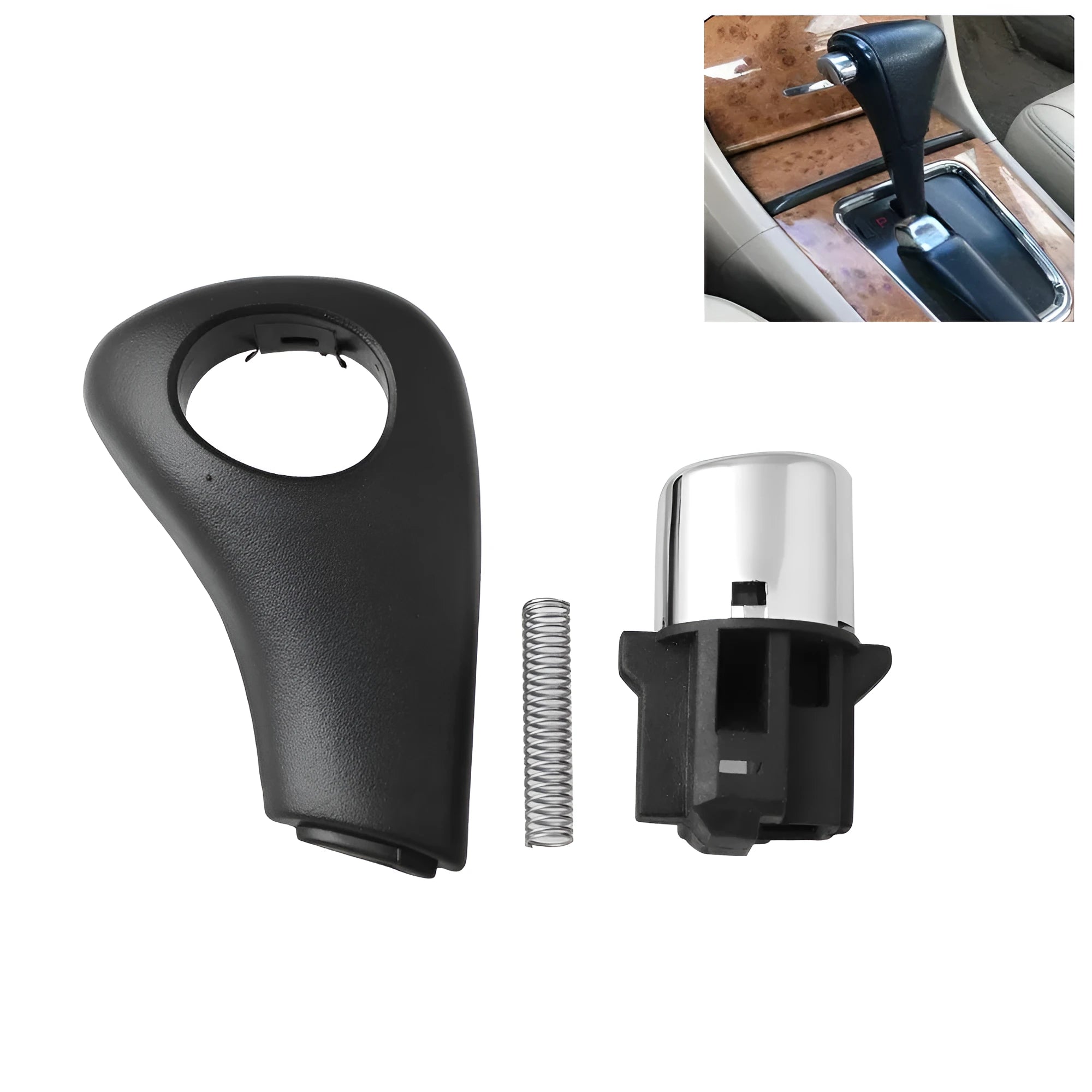 Black ABS plastic shift button refit kit for 2003-2005 Honda Accord vehicles