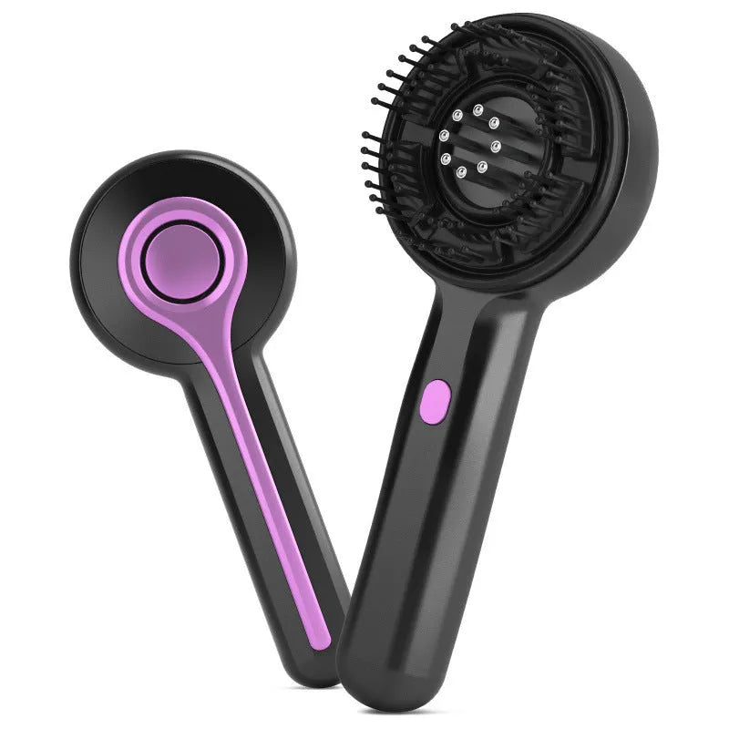 USB electric head massager comb with 2-gear vibration control in black gray and red colors