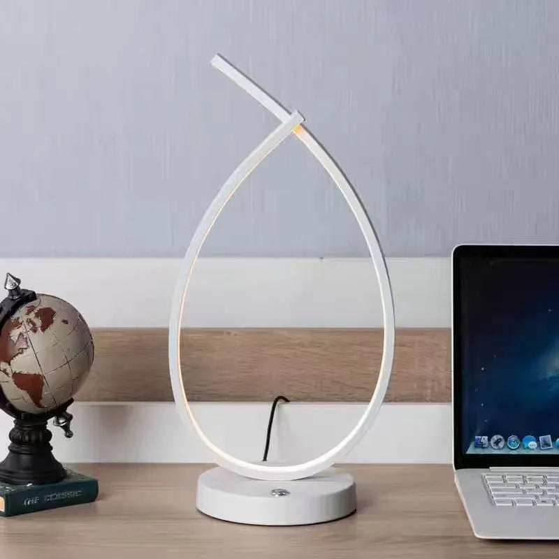 Black or white USB table lamp 30cm tall with touch or push button switch
