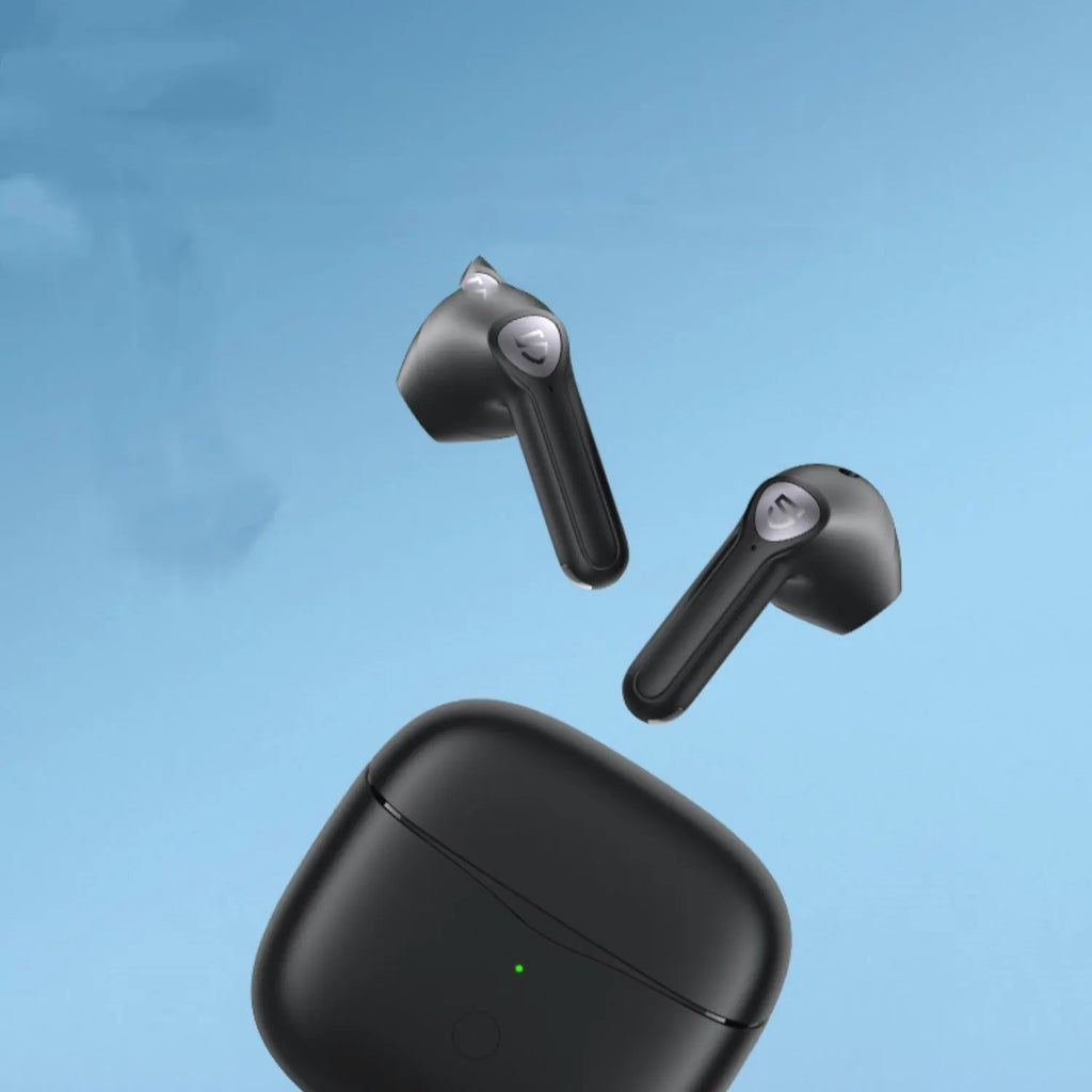 True wireless Bluetooth earphones Legend Black with charging box and in-ear detection