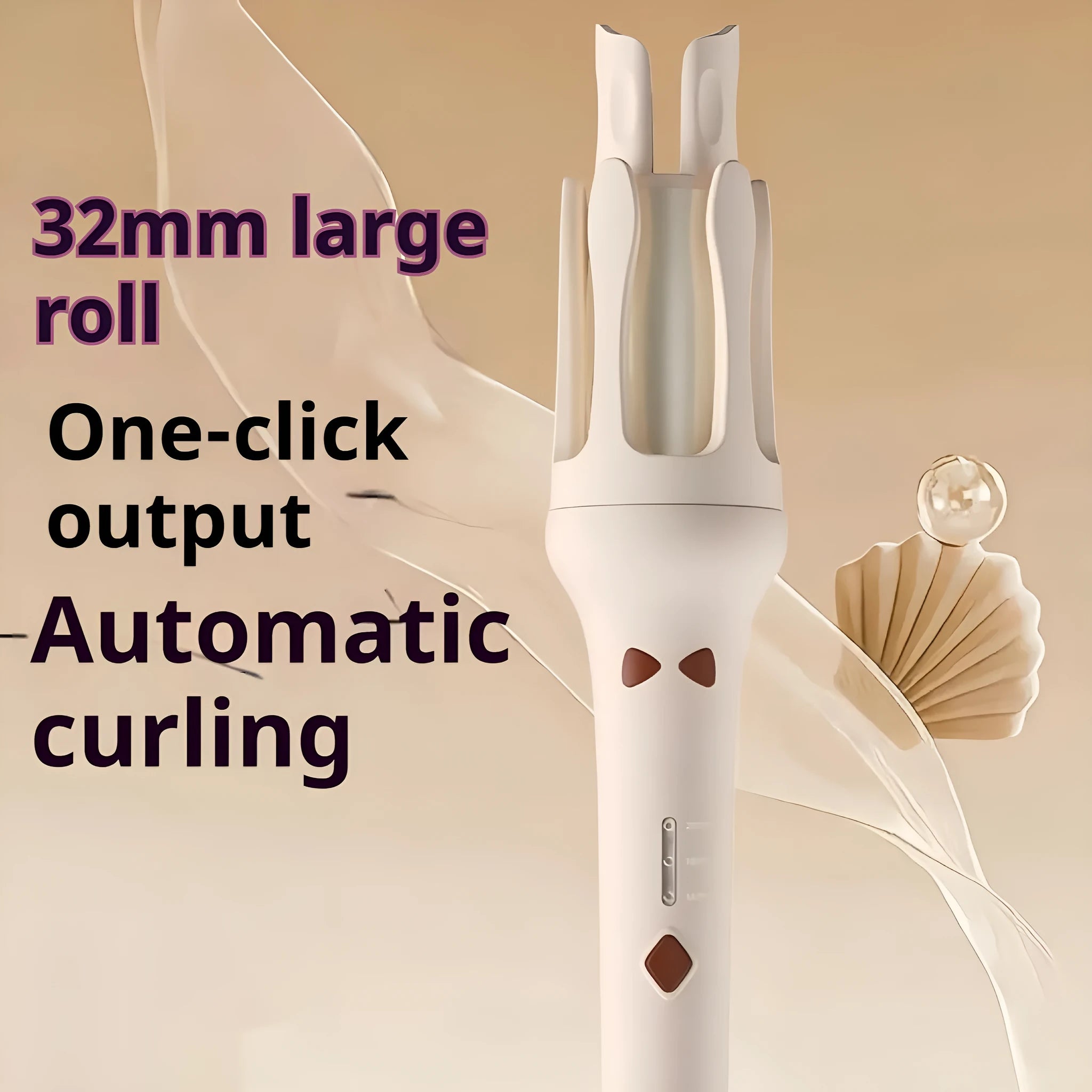 White and Chigo brand automatic hair curler with 32mm barrel and wired power plug