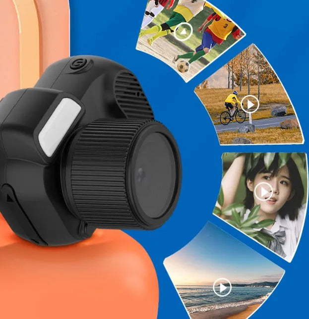 Black Y3000 model HD outdoor sports camera with 0.96 inch screen showing compact size