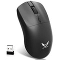 Black wireless computer mouse with DPI adjustment and audio control button for laptop use