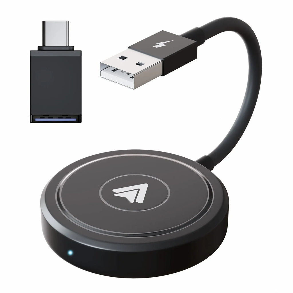Car wired to wireless Android adaptor for CARPLAY compatible vehicles with multiple colour options